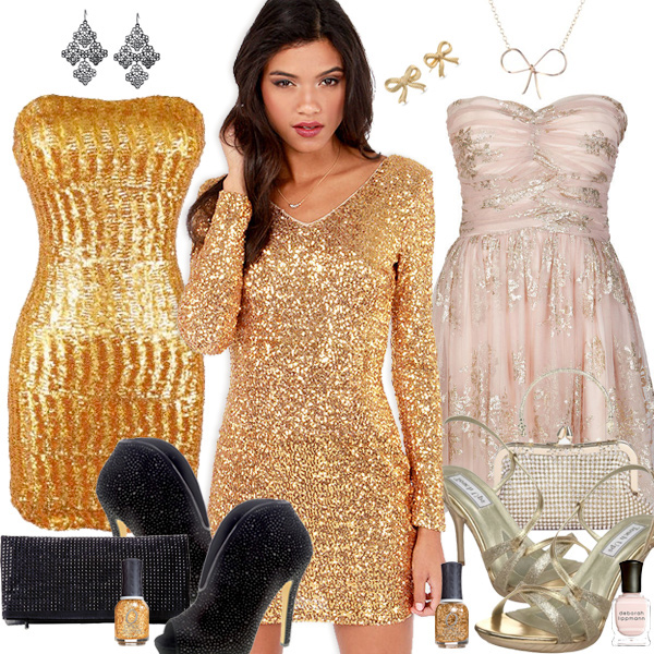 Gold New Years Dresses
