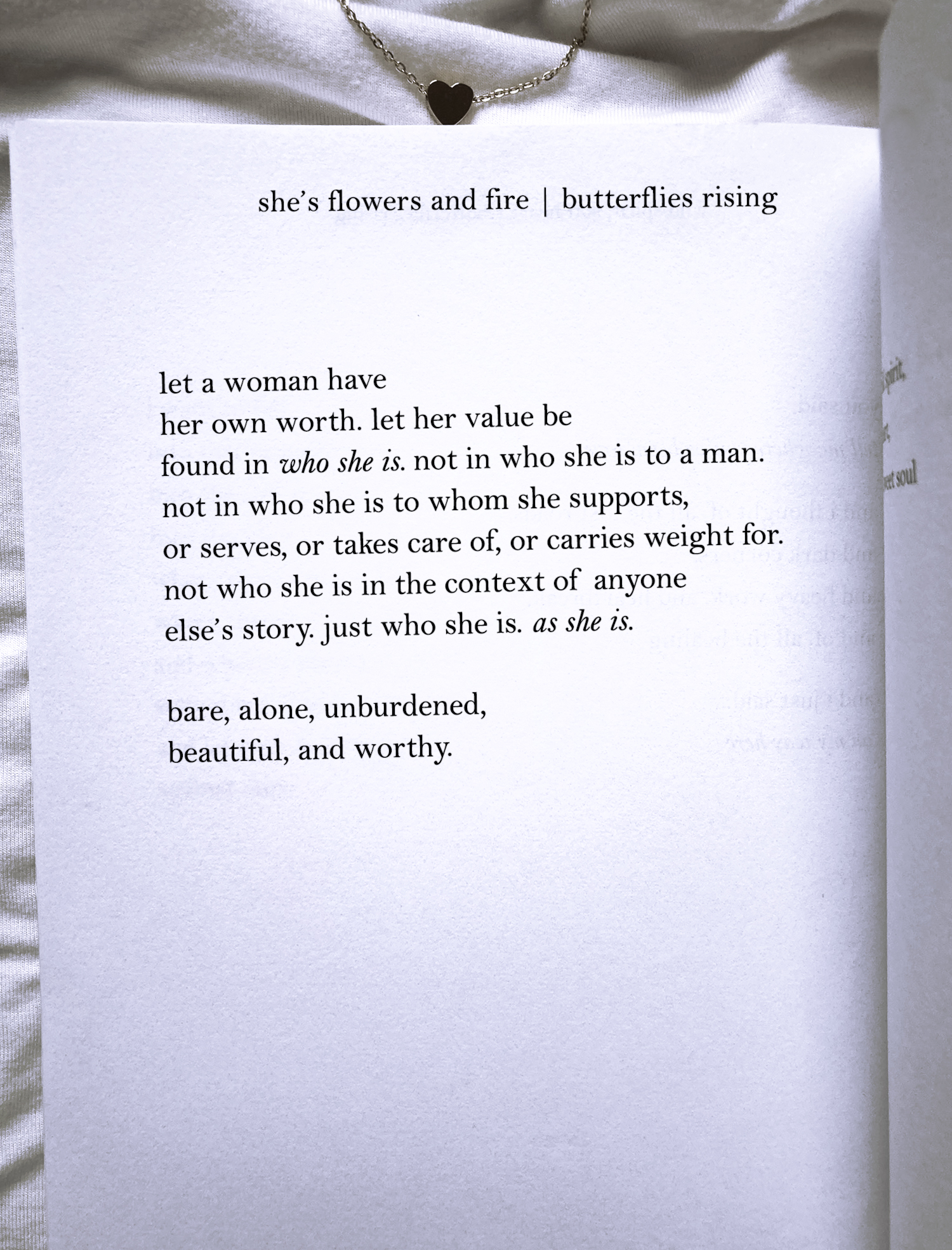 let a woman have her own worth. let her value be found in who she is