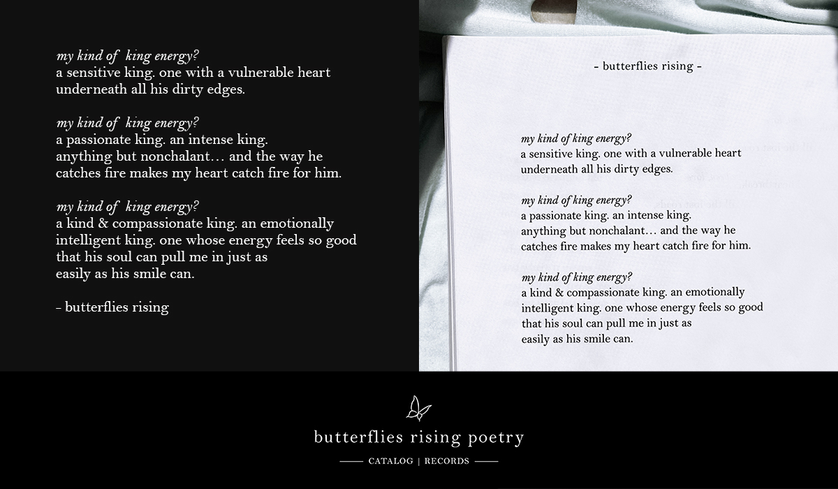 my kind of king energy? a sensitive king. one with a vulnerable heart underneath all his dirty edges.